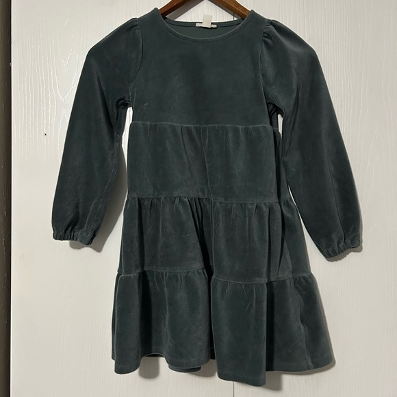 Crewcuts Forest Green Long Sleeve Kids Dress - Picture 1 of 4